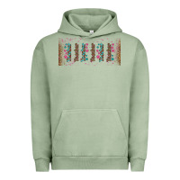 Pigment Oil Green teacher gemstone and pink flower libbey glass Urban Hoodie - BundleAndBundleShop