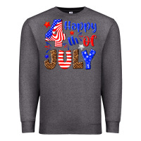Charcoal Heather happy 4th of july Premium Sweatshirt - NancyCooperArtShop