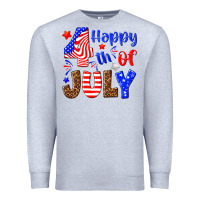 Heather Grey happy 4th of july Premium Sweatshirt - NancyCooperArtShop