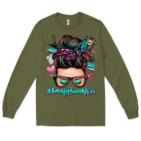 Army Green small business messy bun Long Sleeve Tee - Zillion Design Studio