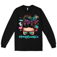 Black small business messy bun Long Sleeve Tee - Zillion Design Studio