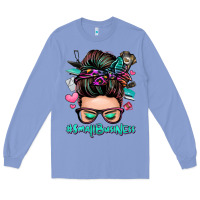 Colony Blue small business messy bun Long Sleeve Tee - Zillion Design Studio