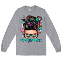 Heather Grey small business messy bun Long Sleeve Tee - Zillion Design Studio