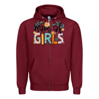 Burgundy mom of girls Zipper Hoodie - JahusDesignShop