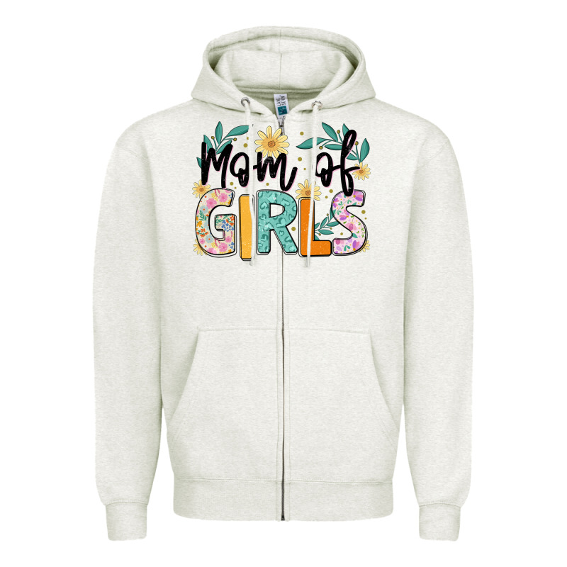 Mom Of Girls Zipper Hoodie by JahusDesignShop | Teevron