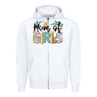 White mom of girls Zipper Hoodie - JahusDesignShop