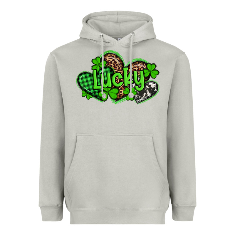 St Patricks Day Lucky Western Hearts Heavyweight Hoodie by Artiststas | Teevron