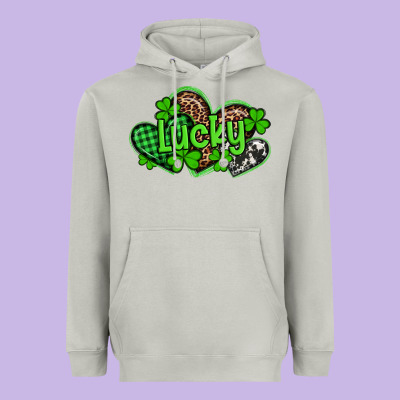 St Patricks Day Lucky Western Hearts Heavyweight Hoodie Designed By Artiststas