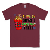 Burgundy I Run On Coffee & Christmas Cheer Classic Tee - CowhideDigitalArt