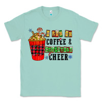 Seafoam I Run On Coffee & Christmas Cheer Classic Tee - CowhideDigitalArt
