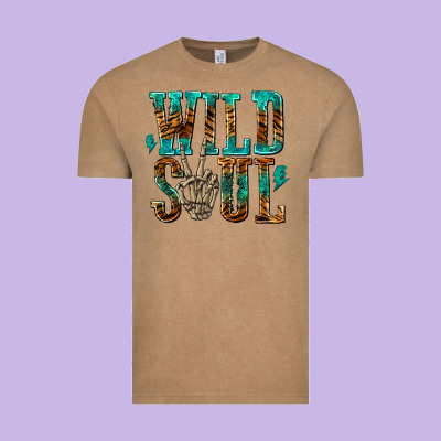 Wild Soul With Skeleton Hand Vintage Tee Designed By Texasbilliewilder