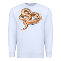 White Rosy Boa Snake Illustrations Premium Sweatshirt - LillyAllenDesigns