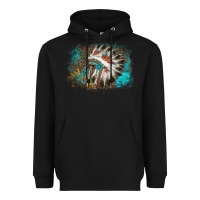 Black indian headress sunflower leopard Heavyweight Hoodie - AdoDesignShop