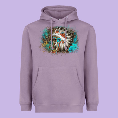 Indian Headress Sunflower Leopard Heavyweight Hoodie Designed By Adodesignshop