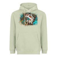 Matcha indian headress sunflower leopard Heavyweight Hoodie - AdoDesignShop
