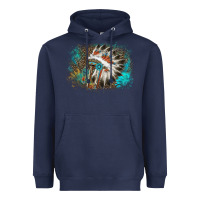 Navy indian headress sunflower leopard Heavyweight Hoodie - AdoDesignShop