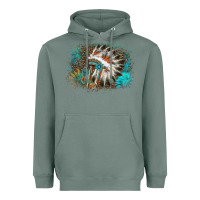 Sage indian headress sunflower leopard Heavyweight Hoodie - AdoDesignShop