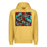 Antique Gold floral american football  helmet Premium Hoodie - NancyCooperArtShop