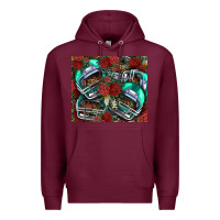 Burgundy floral american football  helmet Premium Hoodie - NancyCooperArtShop
