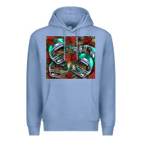 Colony Blue floral american football  helmet Premium Hoodie - NancyCooperArtShop