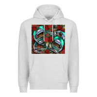 Dove Grey floral american football  helmet Premium Hoodie - NancyCooperArtShop