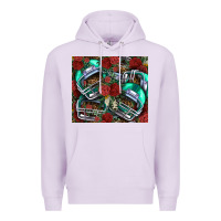Lilac floral american football  helmet Premium Hoodie - NancyCooperArtShop