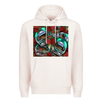 Pale Pink floral american football  helmet Premium Hoodie - NancyCooperArtShop