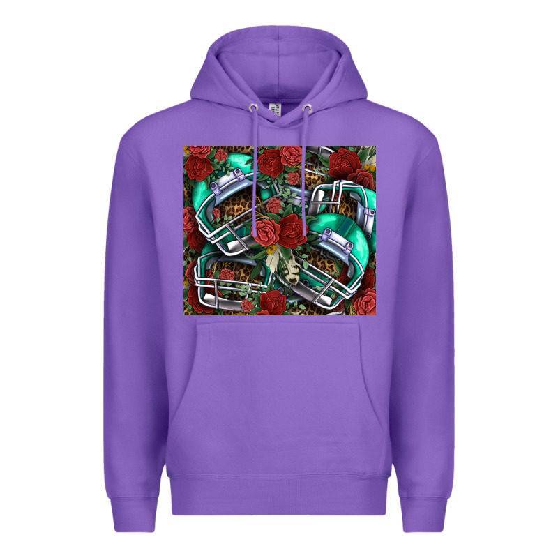 Floral American Football  Helmet Premium Hoodie by NancyCooperArtShop | Teevron