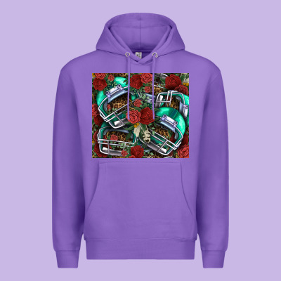Floral American Football  Helmet Premium Hoodie Designed By Nancycooperartshop