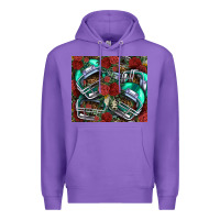 Purple floral american football  helmet Premium Hoodie - NancyCooperArtShop