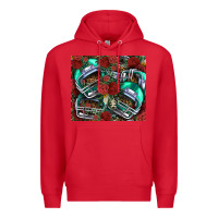 Red floral american football  helmet Premium Hoodie - NancyCooperArtShop