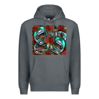 Rock floral american football  helmet Premium Hoodie - NancyCooperArtShop