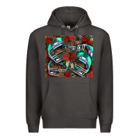 Smoke floral american football  helmet Premium Hoodie - NancyCooperArtShop