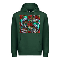 Sports Green floral american football  helmet Premium Hoodie - NancyCooperArtShop