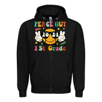 Black peace out 2024 1st grade Zipper Hoodie - JahusDesignShop