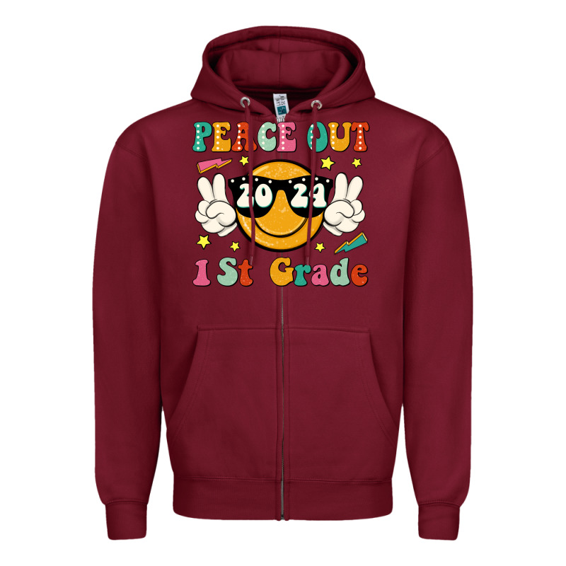 Peace Out 2024 1st Grade Zipper Hoodie by JahusDesignShop | Teevron