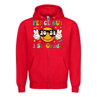 Red peace out 2024 1st grade Zipper Hoodie - JahusDesignShop