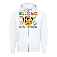 White peace out 2024 1st grade Zipper Hoodie - JahusDesignShop