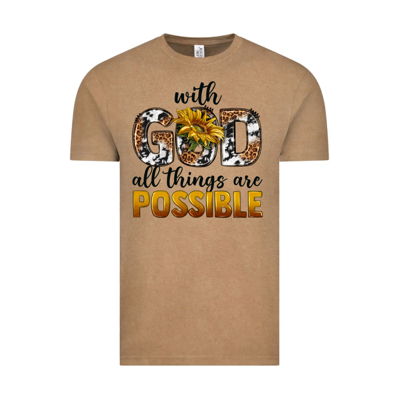 With God Al Things Ara Possible Vintage Tee by texasbilliewilder | Teevron