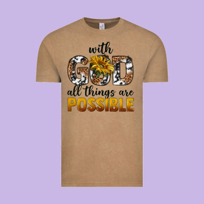 With God Al Things Ara Possible Vintage Tee Designed By Texasbilliewilder