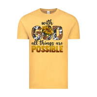 Vintage Mustard with god al things ara possible Vintage Tee - texasbilliewilder
