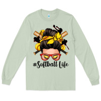 Matcha softball life messy bun Long Sleeve Tee - Zillion Design Studio