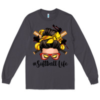 Smoke softball life messy bun Long Sleeve Tee - Zillion Design Studio