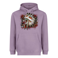 Lavender İndian Headress Cowhide Heavyweight Hoodie - AdoDesignShop