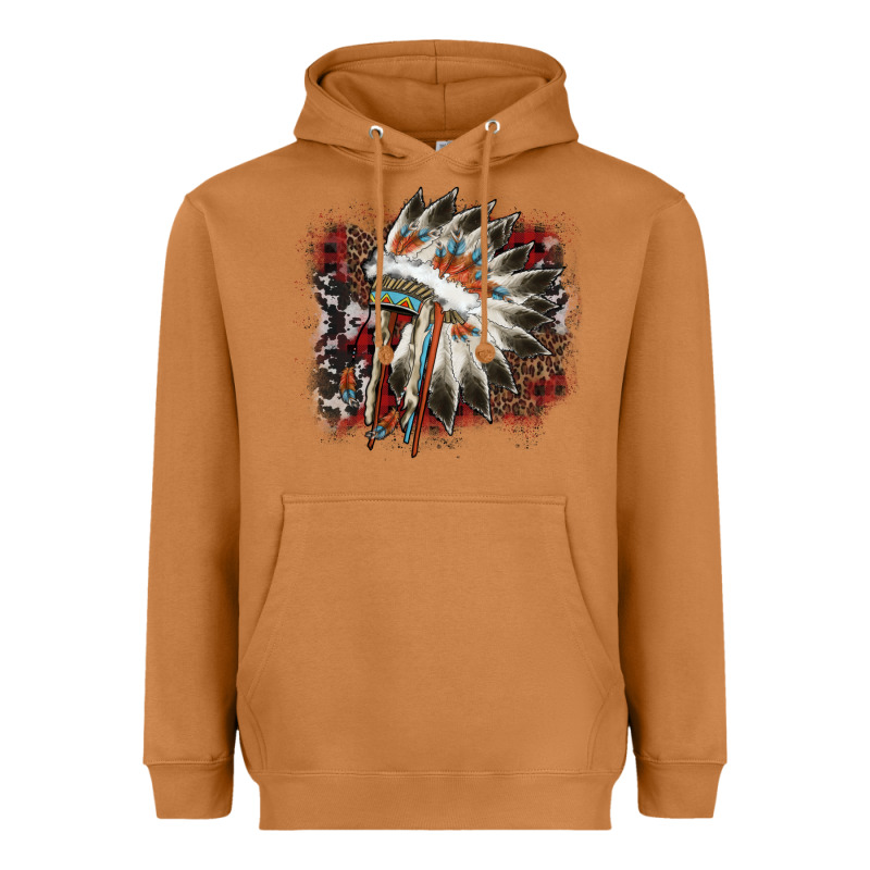 İndian Headress Cowhide Heavyweight Hoodie by AdoDesignShop | Teevron