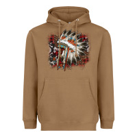 Toasted Coconut İndian Headress Cowhide Heavyweight Hoodie - AdoDesignShop