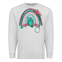 Dove Grey nurse life spring stethoscope heart rainbow Premium Sweatshirt - BarkalooDesign