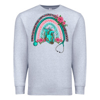 Nurse Life Spring Stethoscope Heart Rainbow Premium Sweatshirt | Teevron
