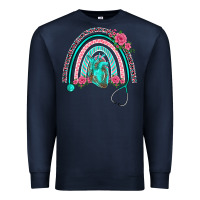 Navy nurse life spring stethoscope heart rainbow Premium Sweatshirt - BarkalooDesign