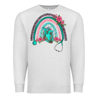 Oatmeal Heather nurse life spring stethoscope heart rainbow Premium Sweatshirt - BarkalooDesign